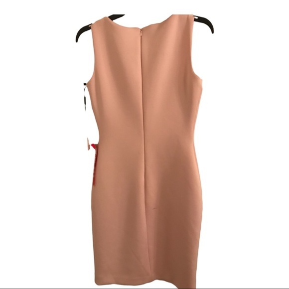 Calvin‎ Klein Pink Embellished gold silver studded scuba fit sheath dress size 2 - Picture 5 of 12